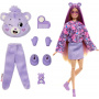 Muñeca Barbie Cutie Reveal Care Bears Series y accesorios con disfraz de oso de peluche Cheer Bear, 10 sorpresas