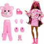 Muñeca Barbie Cutie Reveal Care Bears Series y accesorios con disfraz de oso de peluche Cheer Bear, 10 sorpresas