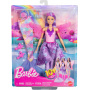 Barbie Moda fantasía Pack Muñeca con ropa y accesorios, muñeca con 8 accesorios, como cola de sirena, alas de hada, collares de la realeza, zapatos y más de 10 looks