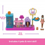 Mini Barbieland, tienda de mascotas coleccionable de Barbie, con muñeca Barbie de 1,5 pulgadas y áreas de juego interactivas para divertirse contando historias