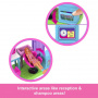 Set de juego de peluquería coleccionable Barbie Mini Barbieland con muñeca Barbie de 1,5 pulgadas, áreas de juego interactivas para divertirse contando historias