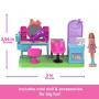 Set de juego de peluquería coleccionable Barbie Mini Barbieland con muñeca Barbie de 1,5 pulgadas, áreas de juego interactivas para divertirse contando historias