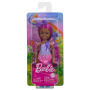 Muñeca Barbie Royal Chelsea con cabello rosa y falda estampada colorida