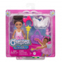 Barbie Chelsea Ballerina - Juego de accesorios y muñeca, muñeca pequeña morena con temática profesional