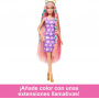 Muñeca Barbie Fun & Fancy Hair con cabello rubio extralargo y colorido y accesorios de peinado