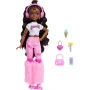 Muñeca Brooklyn Barbie Dream Besties Patinadora articulada con Pelo castaño oscuro y 9 Piezas temáticas de Música