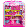 Barbie Mini Barbie Land Dreamhouse y 3 juegos con 4 muñecas de 1,5 pulgadas, muebles y accesorios