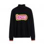 Jersey negro con cuello vuelto Barbie Love de lana y cachemir