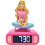 Lexibook, Barbie, Reloj despertador con luz nocturna de Barbie, Personaje luminoso, Elección de 6 alarmas, 6 efectos de sonido, Pantalla LCD retroiluminada, Función de repetición, Rosa