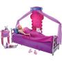 Juego de dormitorio con cama para el desayuno de lujo y muñeca Barbie