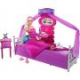 Juego de dormitorio con cama para el desayuno de lujo y muñeca Barbie