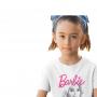 Barbie - Camiseta con pose de chaqueta de cuero para niñas