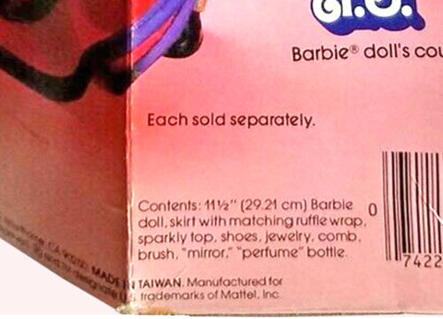 Box 5868 Dream Date Barbie Doll made in Taiwan