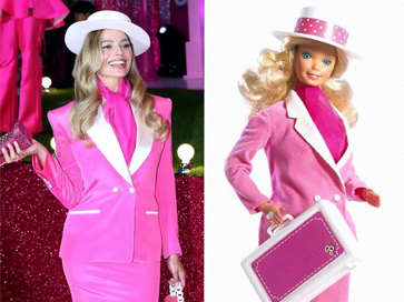 Comparativa de looks de Margot Robbie vs Barbie